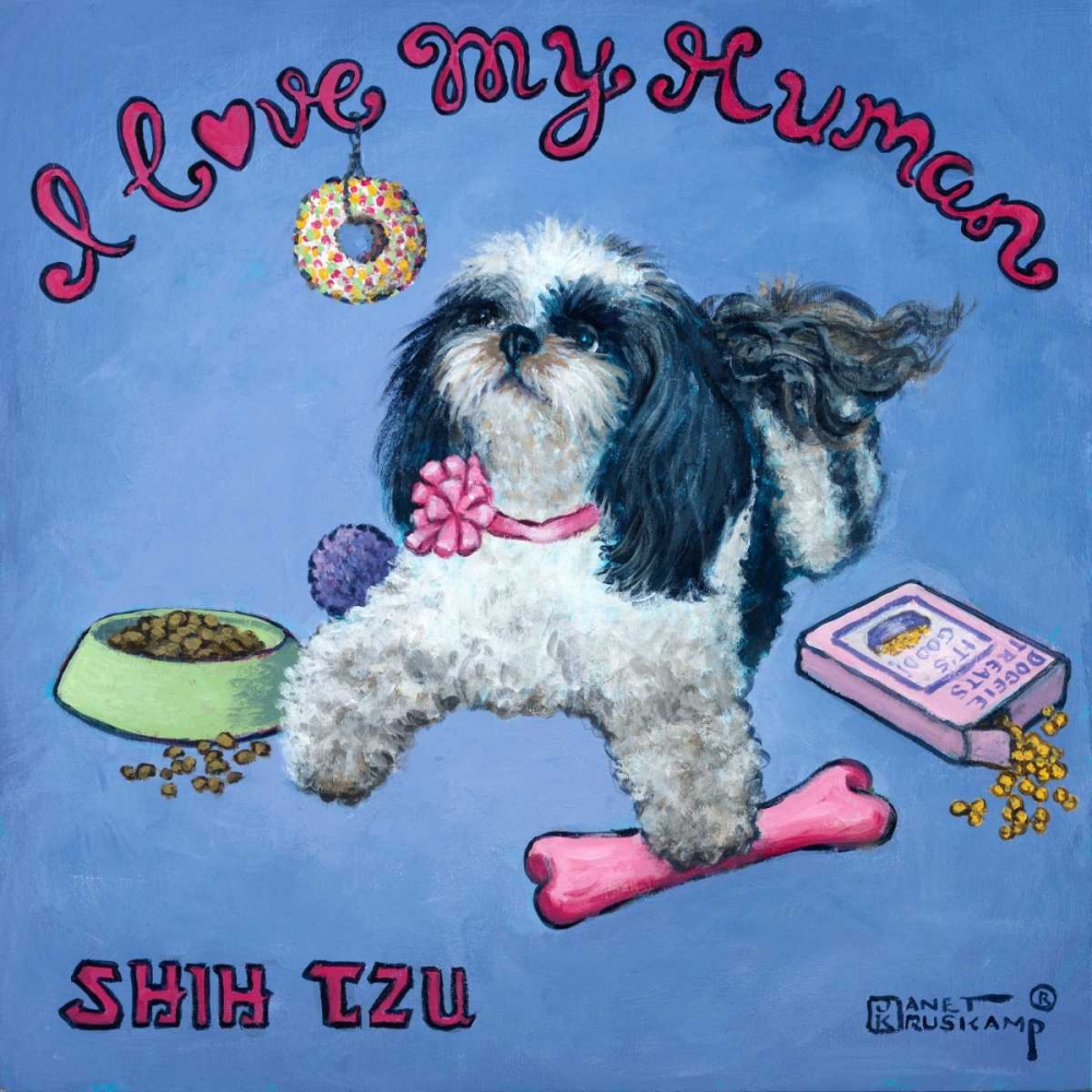 Wall Art Painting id:65757, Name: I Love My Human, Artist: Kruskamp, Janet