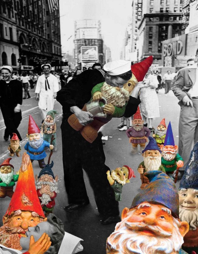 Wall Art Painting id:82686, Name: Garden Gnomes - VJ Day, Artist: Kite, Barry