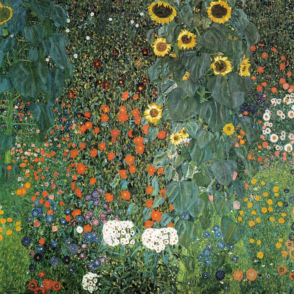 Wall Art Painting id:282834, Name: Farm Garden with Sunflowers, 1906, Artist: Klimt, Gustav
