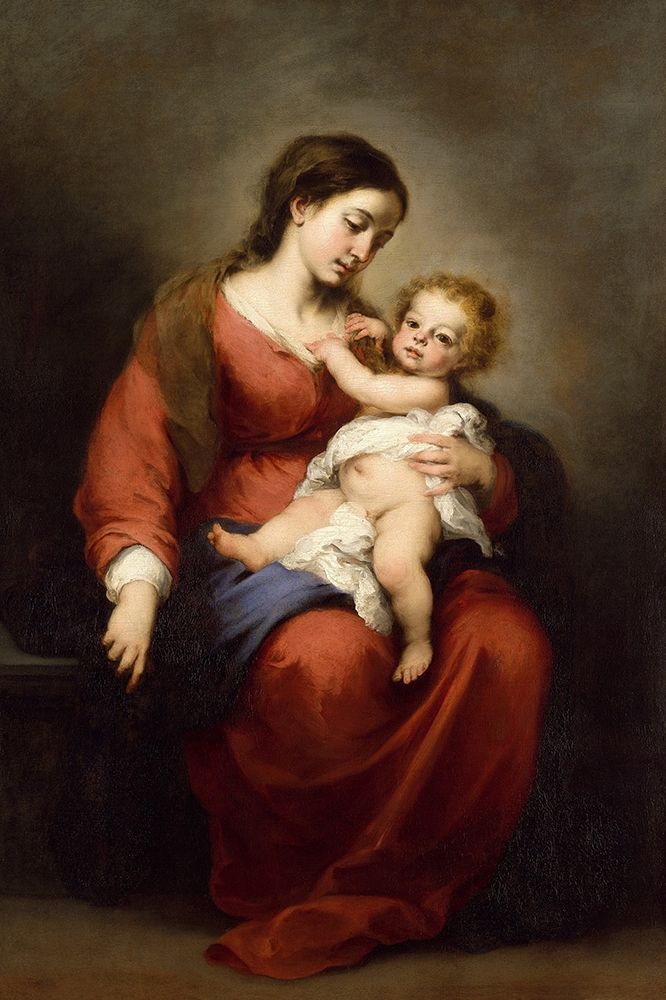 Wall Art Painting id:212629, Name: Virgin and Child, Artist: Murillo, Bartolome Esteban