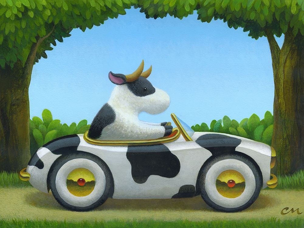Wall Art Painting id:248988, Name: Cow Car, Artist: Miles, Chris
