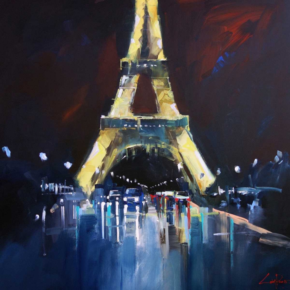Wall Art Painting id:140077, Name: Eiffel Rain, Artist: Penny, Craig Trewin