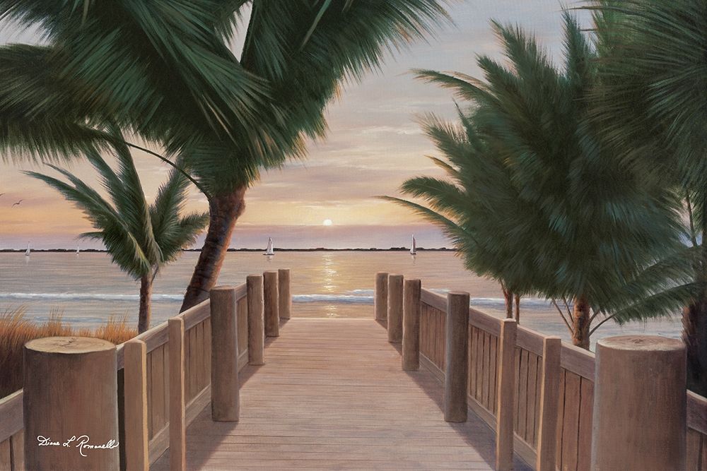 Wall Art Painting id:217383, Name: Palm Promenade, Artist: Romanello, Diane