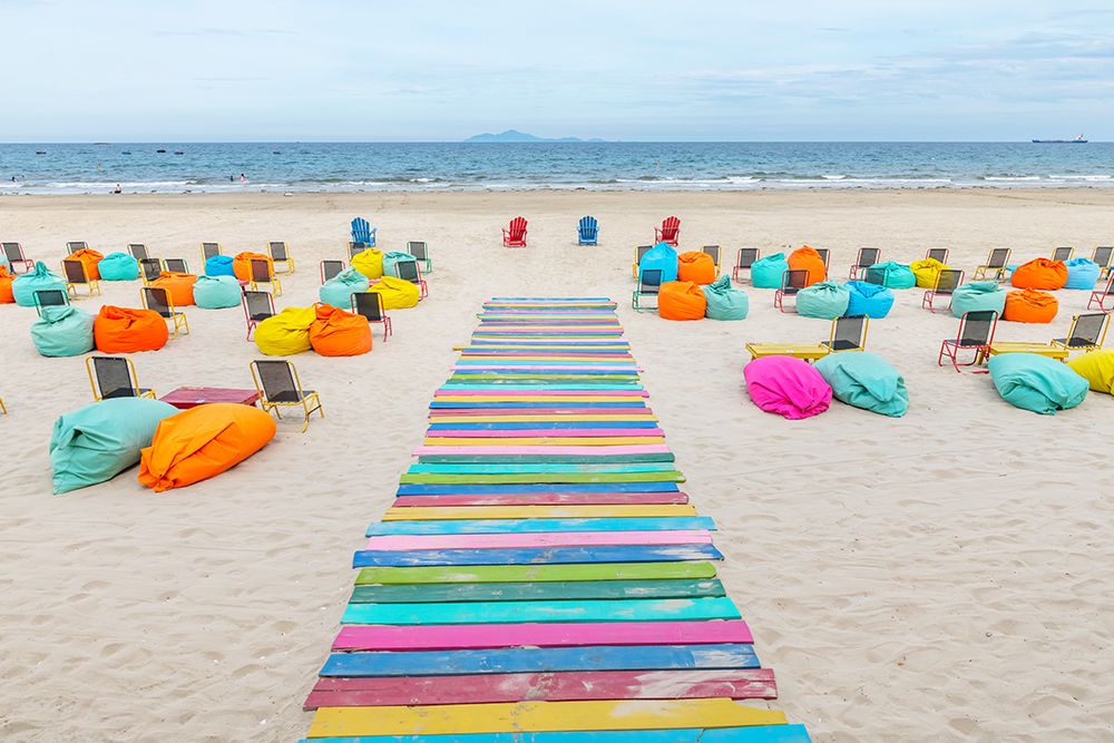 Wall Art Painting id:629671, Name: Colorful Beach Walkway Vietnam, Artist: Silver, Richard