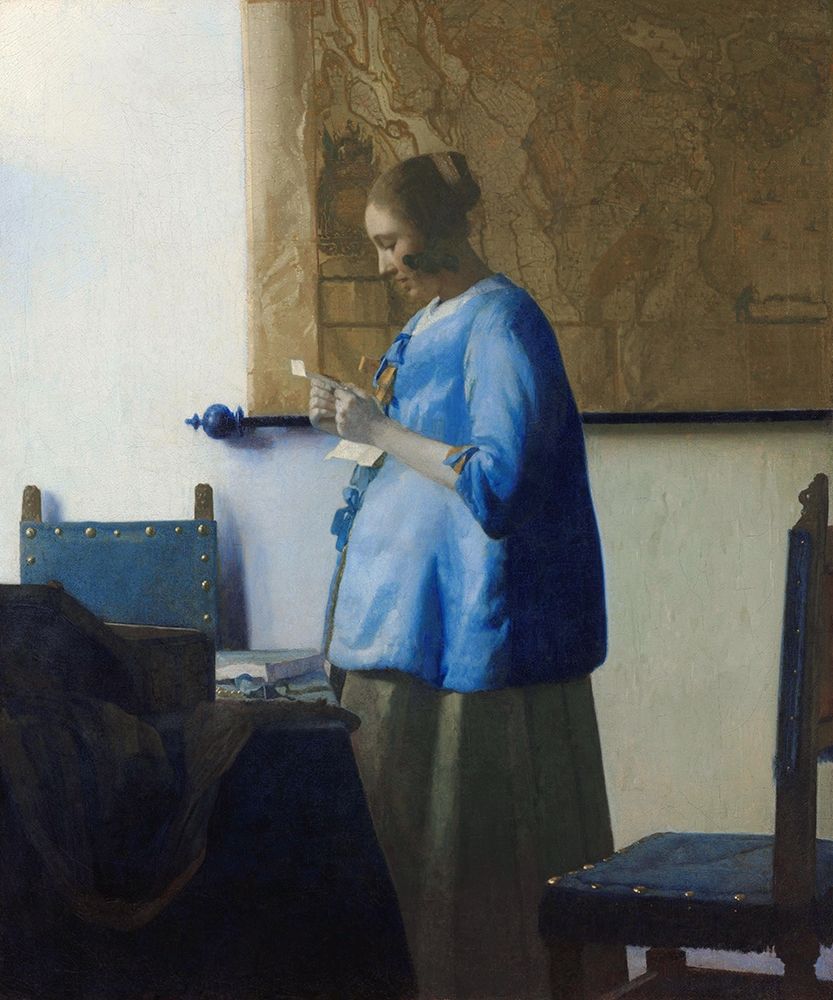 Wall Art Painting id:226057, Name: Woman Reading a Letter, Artist: Vermeer, Johannes