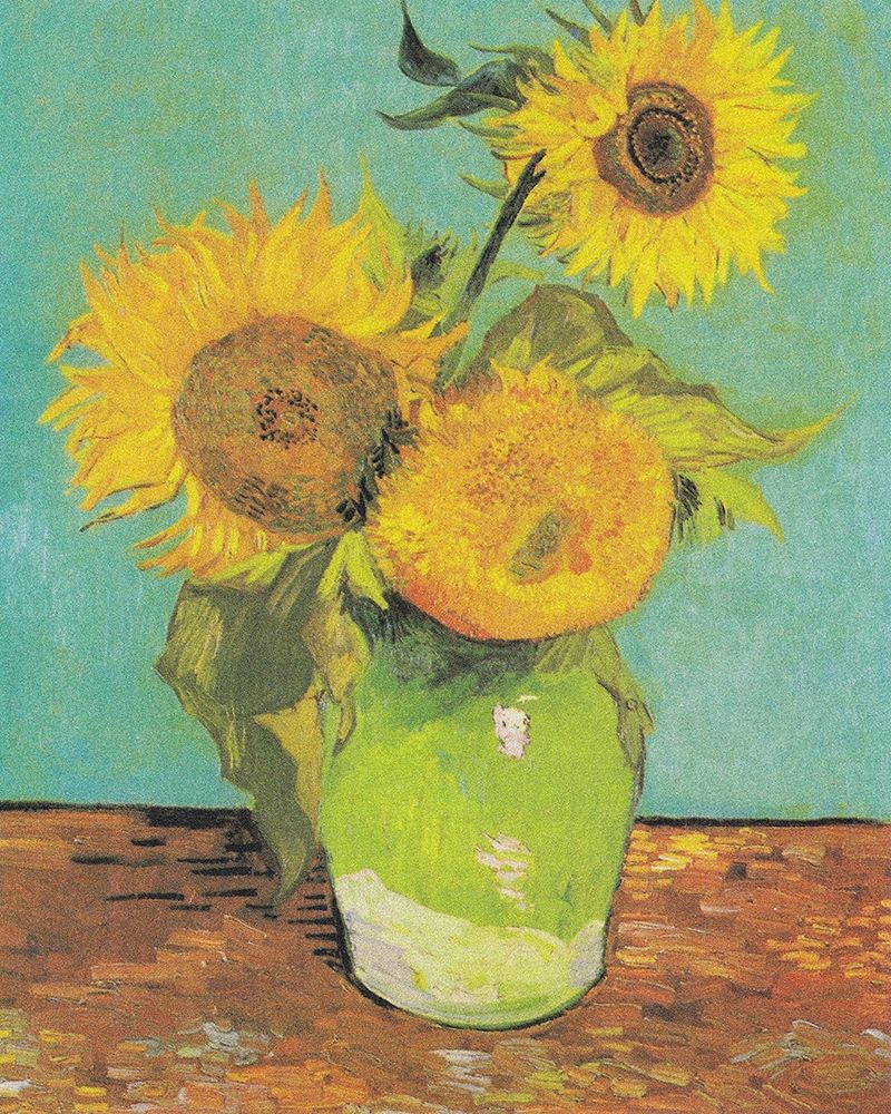 Art Print: Three Sunflowers in a Vase, 1888