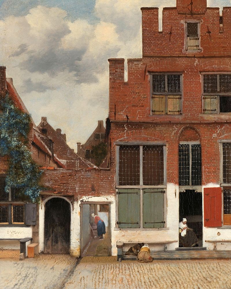 Wall Art Painting id:341790, Name: View of Houses in Delft, Known as The Little Street, c. 1658, Artist: Vermeer, Johannes