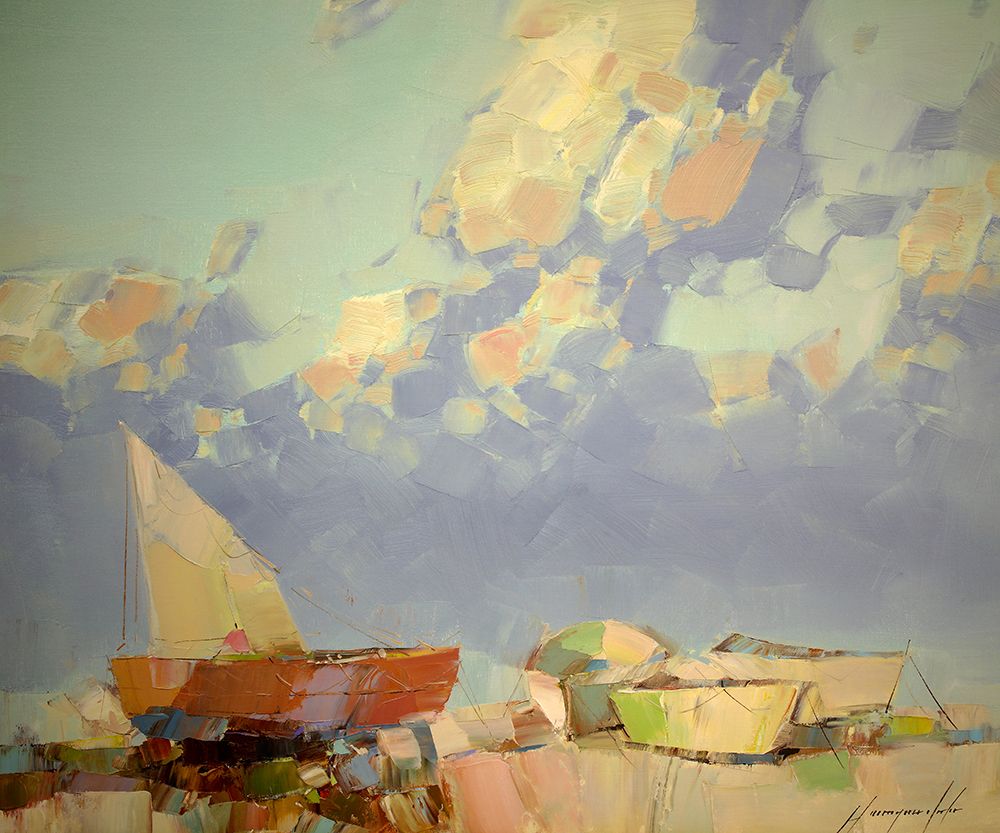 Wall Art Painting id:440622, Name: Fishing Boats, Artist: Yeremyan, Vahe