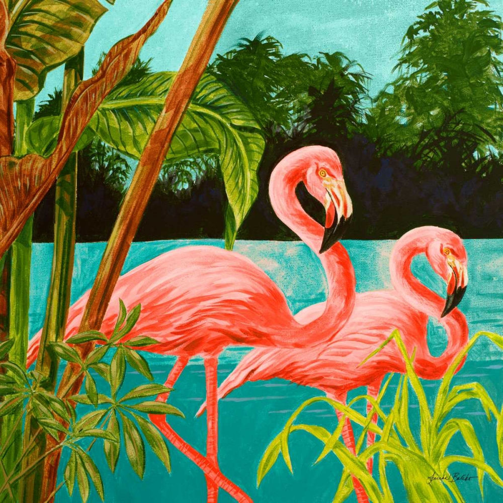 Wall Art Painting id:23974, Name: Hot Tropical Flamingo II, Artist: Baliko, Linda