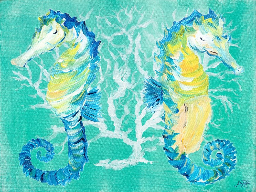Wall Art Painting id:204741, Name: Seahorses on Coral, Artist: DeRice, Julie