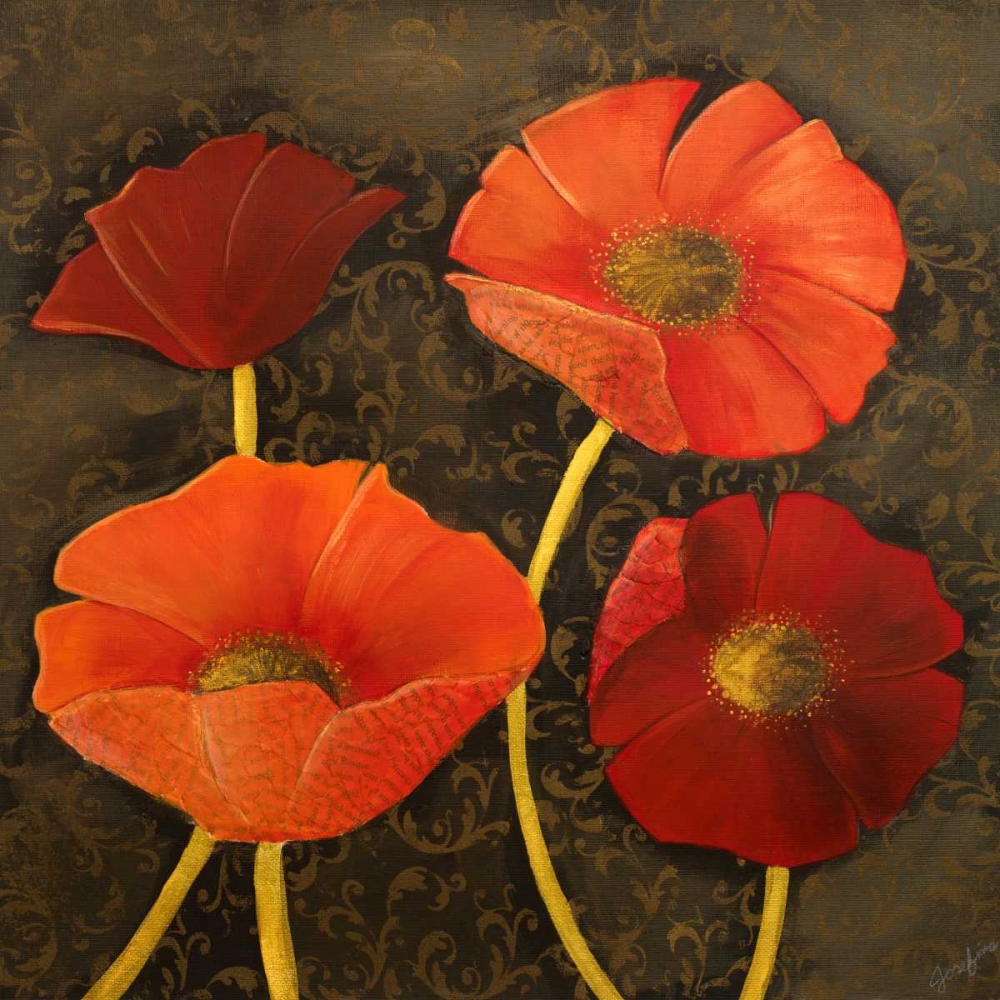 Wall Art Painting id:122315, Name: Gilded Floral I, Artist: Josefina