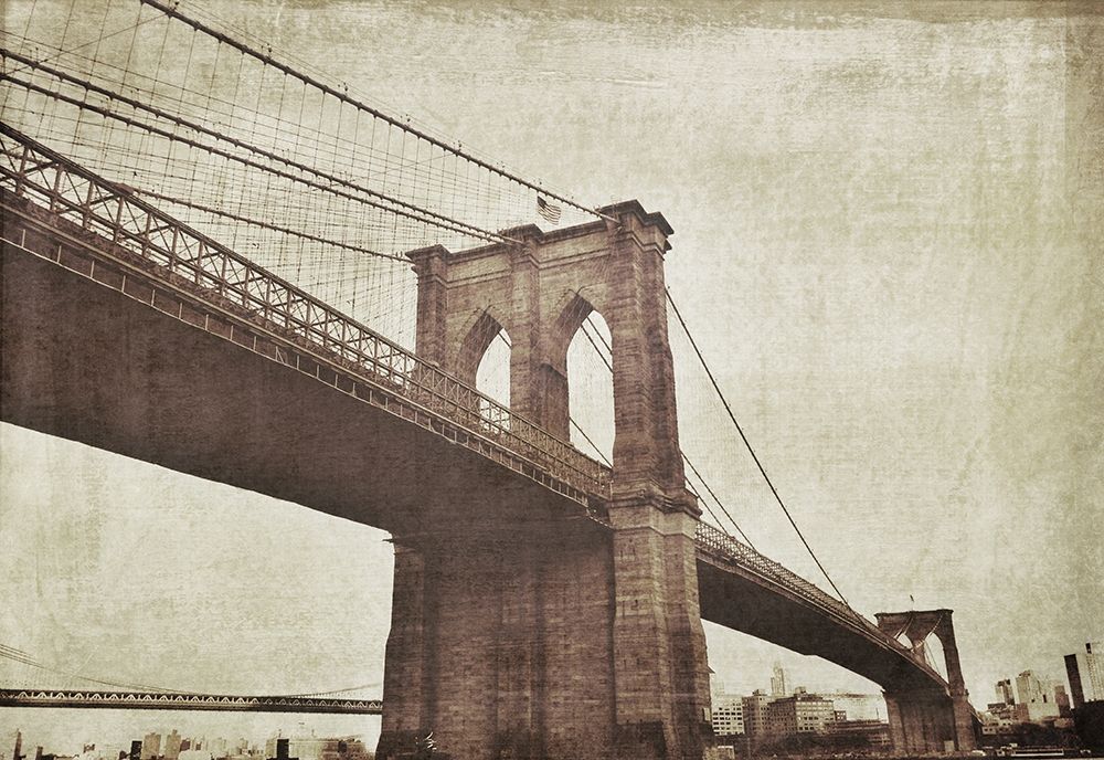Wall Art Painting id:204747, Name: Bridge of Brooklyn Sepia I, Artist: Acosta
