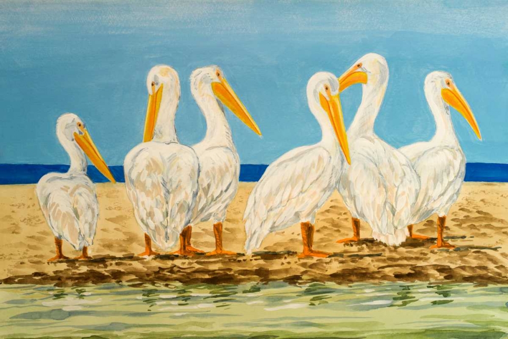 Wall Art Painting id:74037, Name: Coastal Flock II, Artist: Baliko, Linda