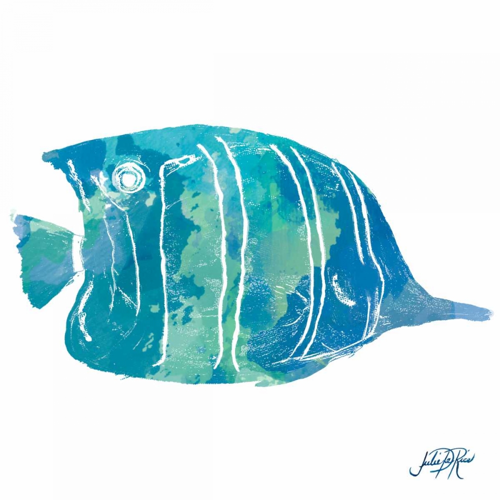 Wall Art Painting id:74318, Name: Watercolor Fish in Teal III, Artist: DeRice, Julie