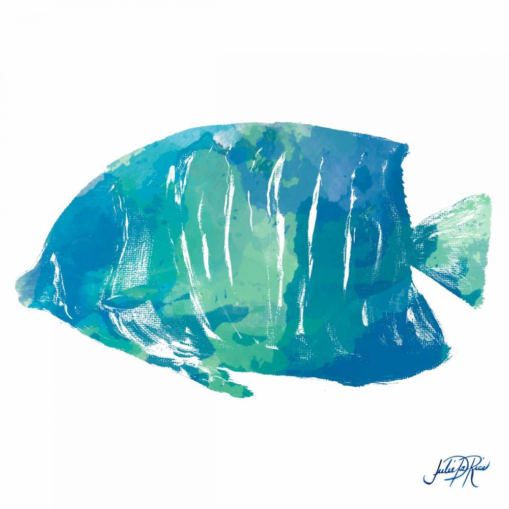 Wall Art Painting id:74319, Name: Watercolor Fish in Teal IV, Artist: DeRice, Julie