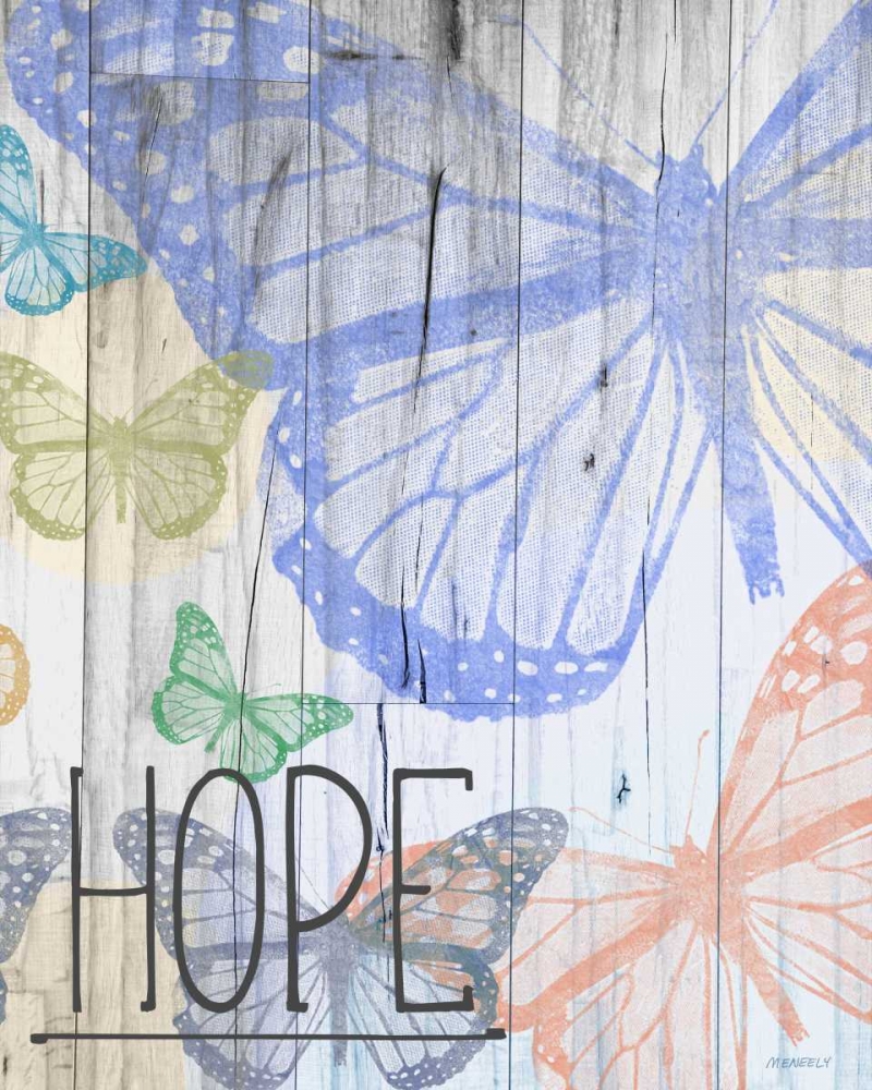 Wall Art Painting id:122724, Name: Butterfly Garden Hope, Artist: Meneely, Dan