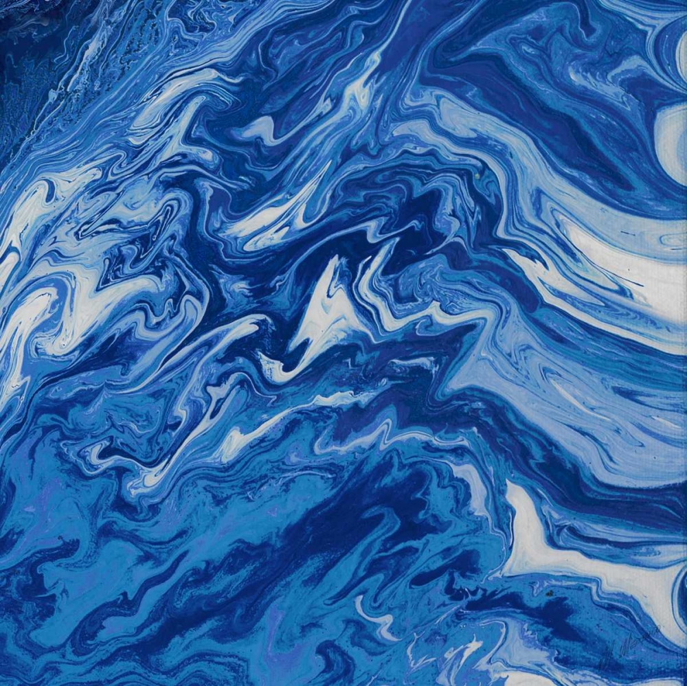 Wall Art Painting id:122850, Name: Navy Marble Square, Artist: Mercado, M.