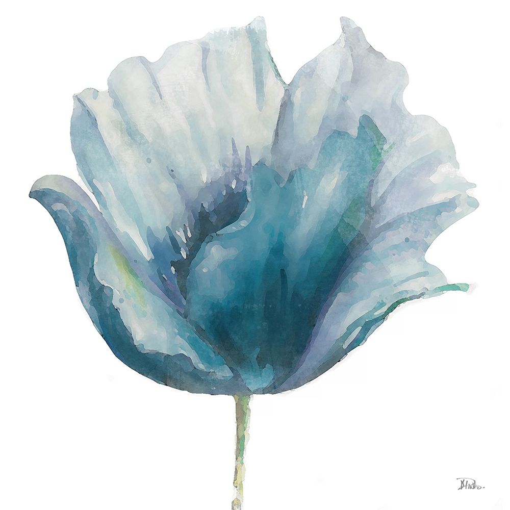 Wall Art Painting id:204885, Name: Flower in Blue I (on white), Artist: Pinto, Patricia