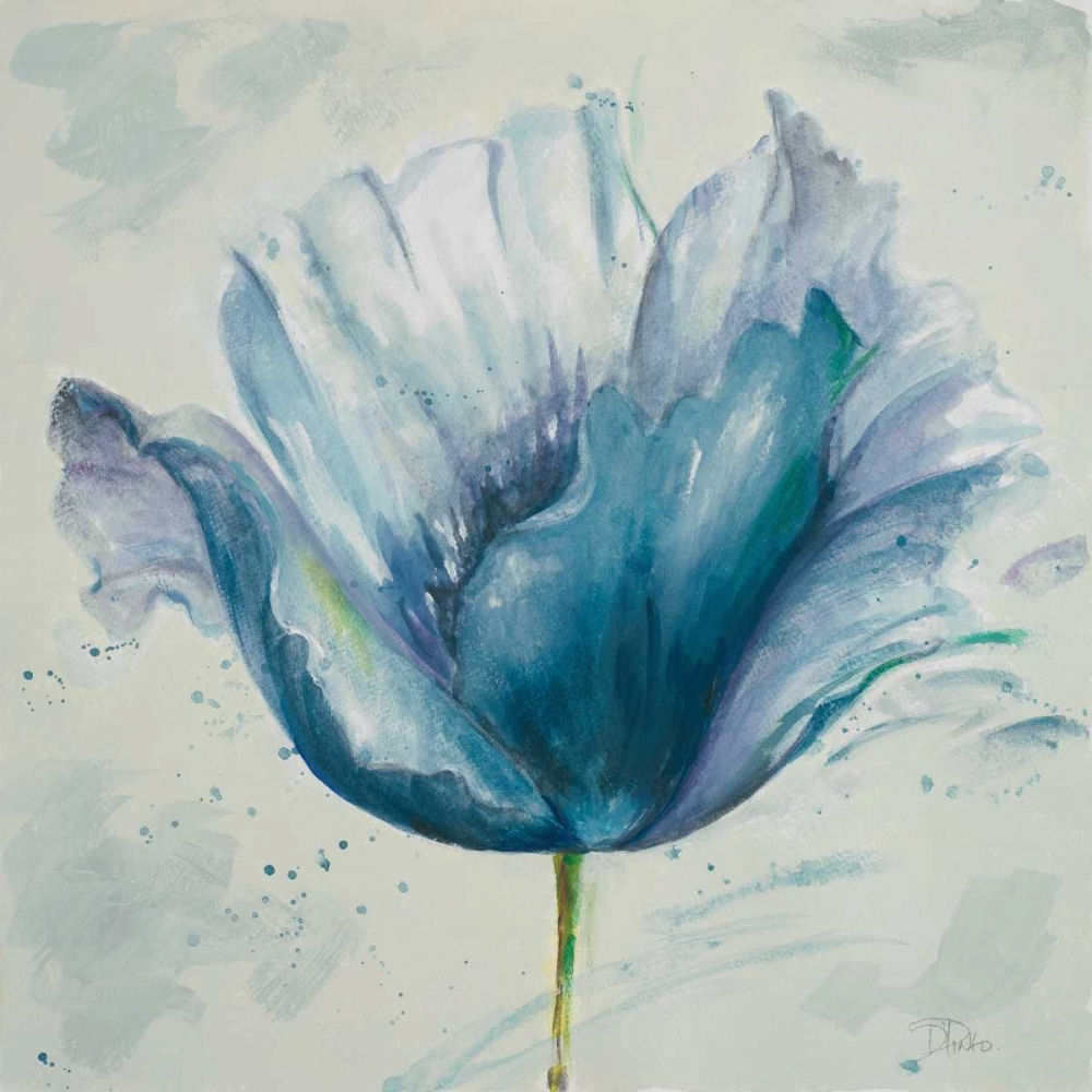 Wall Art Painting id:123065, Name: Flower in Blue I, Artist: Pinto, Patricia