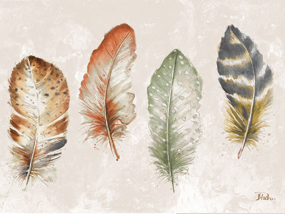 Wall Art Painting id:309157, Name: Watercolor Feathers, Artist: Pinto, Patricia
