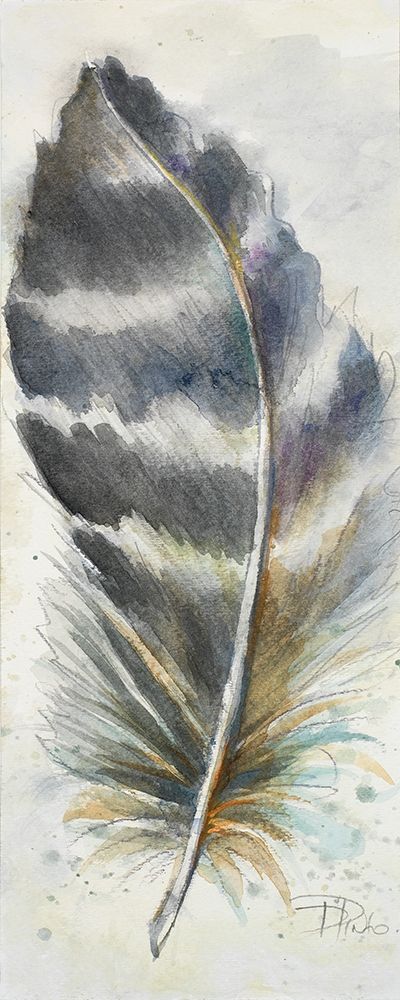 Wall Art Painting id:309158, Name: Watercolor Feather VI, Artist: Pinto, Patricia