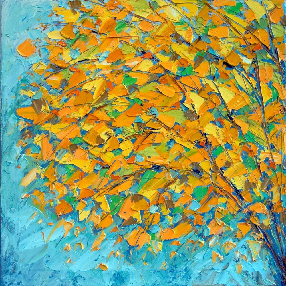 Wall Art Painting id:123115, Name: Autumn On Teal, Artist: Coolick, Ann Marie