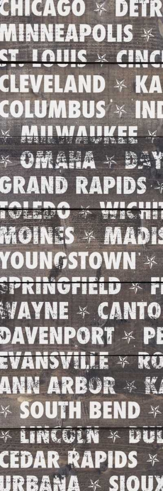 Wall Art Painting id:123321, Name: Midwest Wood Type, Artist: Meneely, Dan