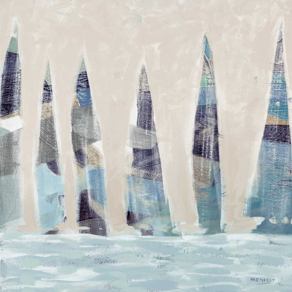 Wall Art Painting id:154199, Name: Muted Sail Boats Square I, Artist: Kingsley