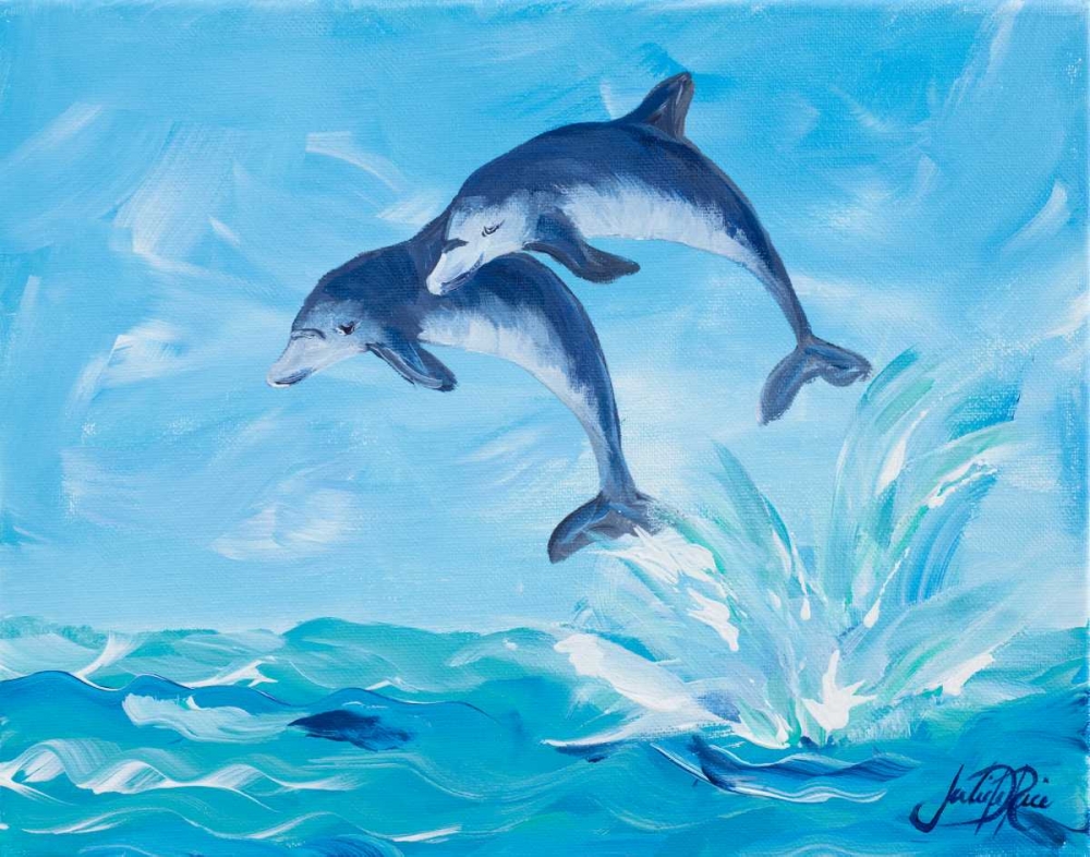 Wall Art Painting id:123393, Name: Soaring Dolphins I, Artist: DeRice, Julie