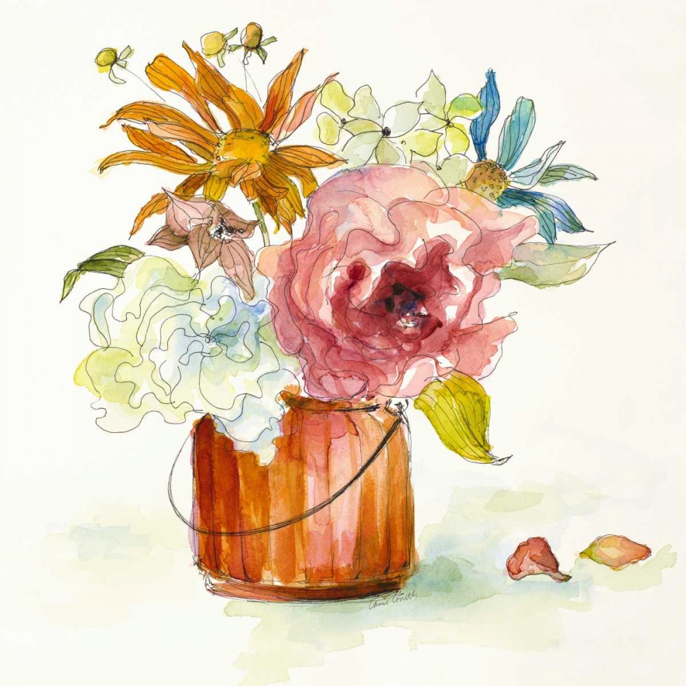 Wall Art Painting id:159481, Name: Flower Burst in Vase I, Artist: Loreth, Lanie
