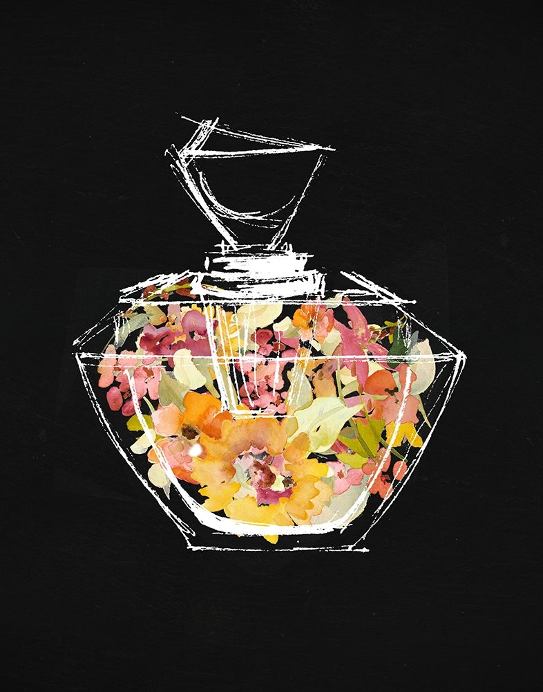 Wall Art Painting id:205166, Name: Crystal Watercolor Perfume on Black II, Artist: Loreth, Lanie