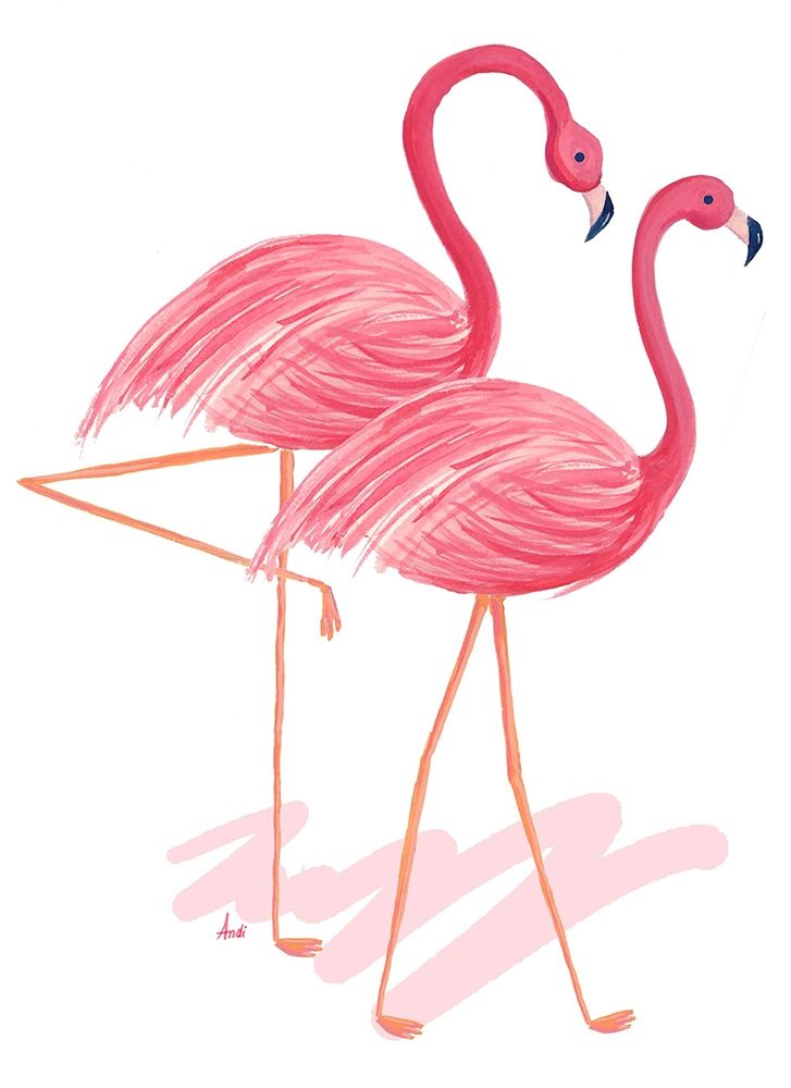 Wall Art Painting id:205611, Name: Flamingo Walk Watercolor I, Artist: Metz, Andi