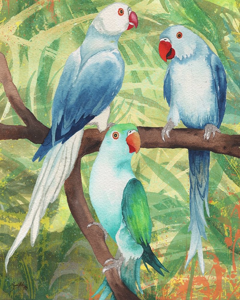 Wall Art Painting id:205862, Name: Tropical Birds I, Artist: Medley, Elizabeth