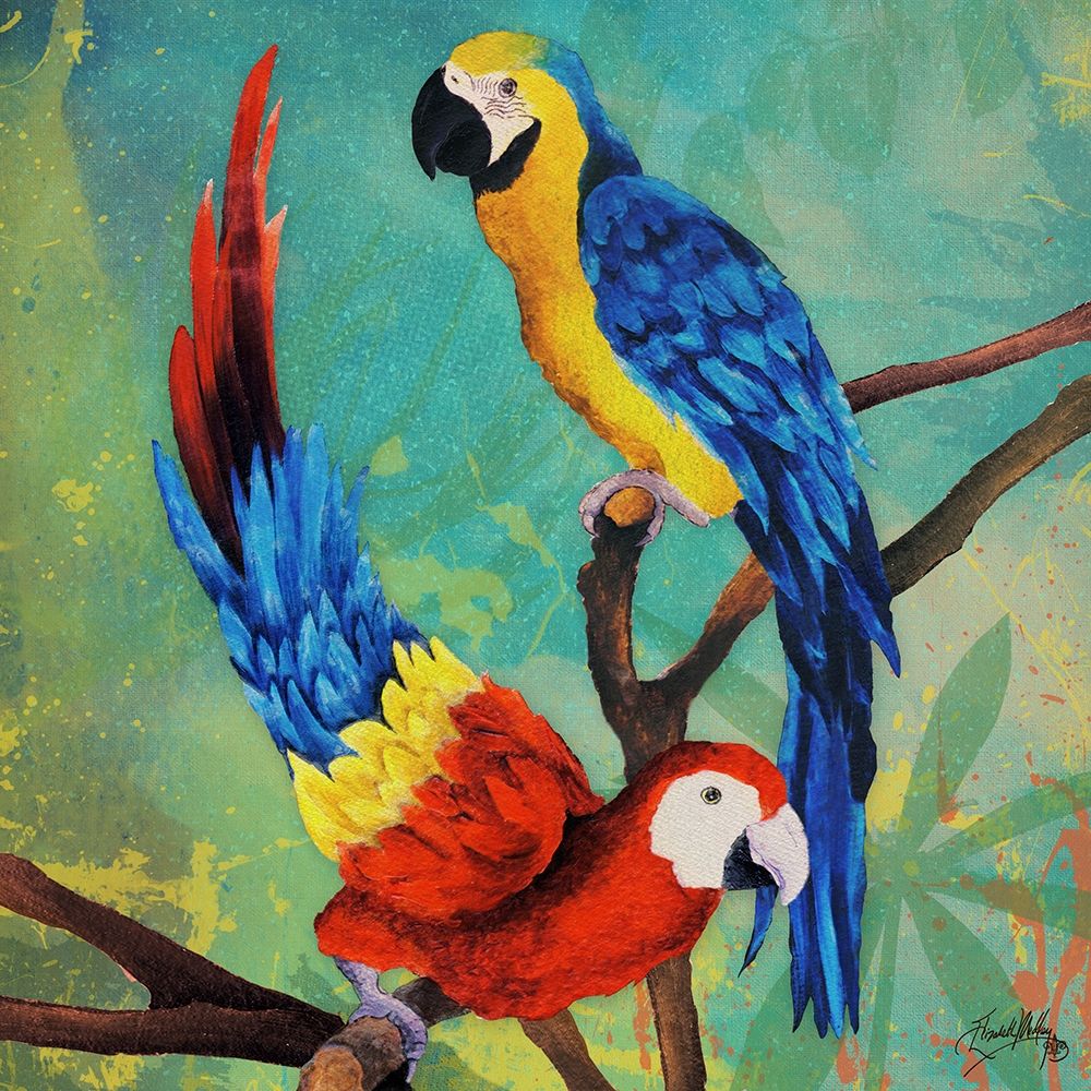 Wall Art Painting id:205864, Name: Tropical Birds in Love II, Artist: Medley, Elizabeth
