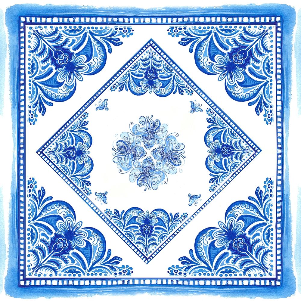 Wall Art Painting id:205901, Name: Artisan Tile Blue II, Artist: Diannart