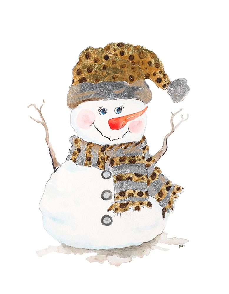 Wall Art Painting id:309404, Name: Snowman with Dots, Artist: Pinto, Patricia