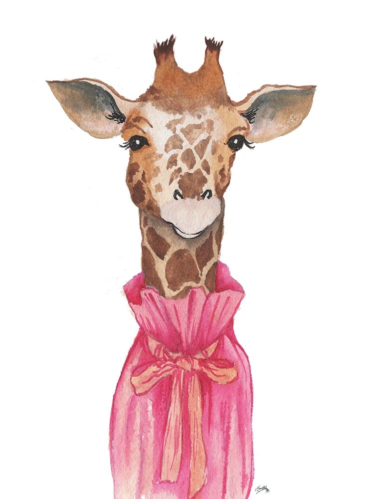 Wall Art Painting id:206568, Name: Pretty in Pink Giraffe, Artist: Medley, Elizabeth