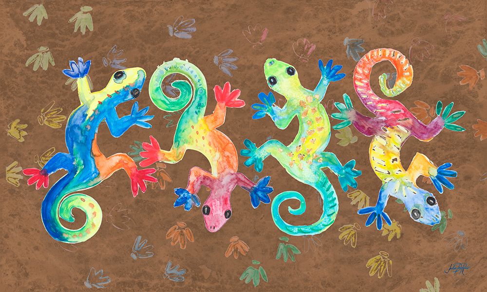 Wall Art Painting id:523926, Name: Watercolor Geckos, Artist: DeRice, Julie
