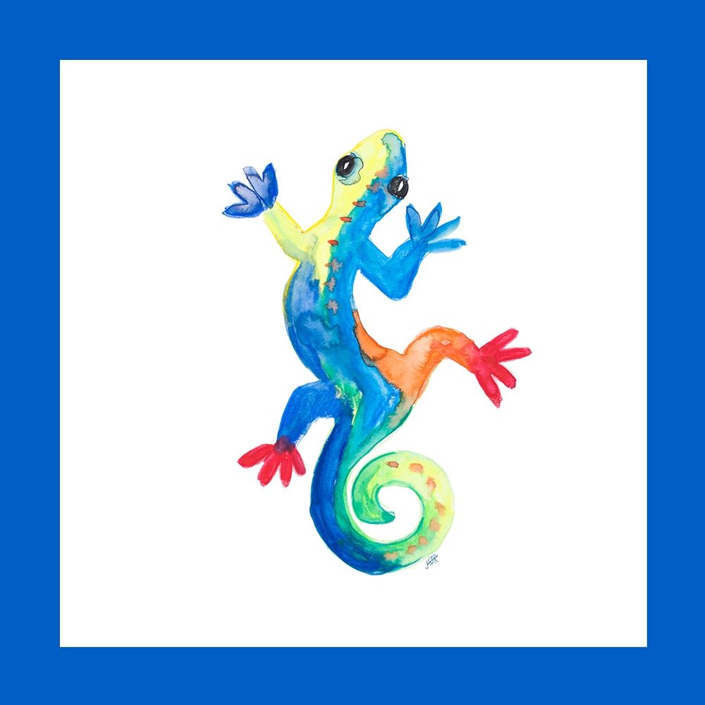 Wall Art Painting id:206643, Name: Watercolor Gecko Square I, Artist: DeRice, Julie