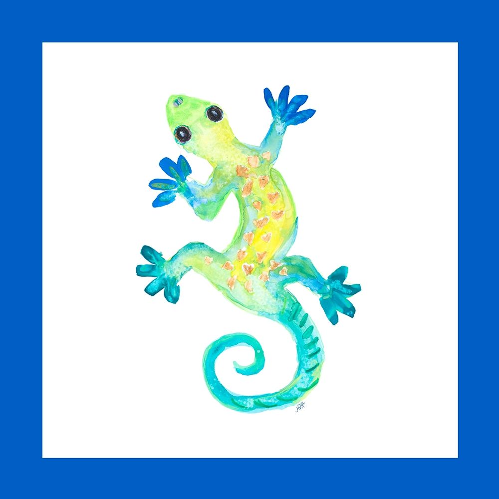 Wall Art Painting id:206644, Name: Watercolor Gecko Square II, Artist: DeRice, Julie
