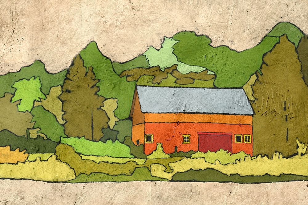 Wall Art Painting id:309559, Name: Cabin in the Green Forest, Artist: Mabat, Ynon