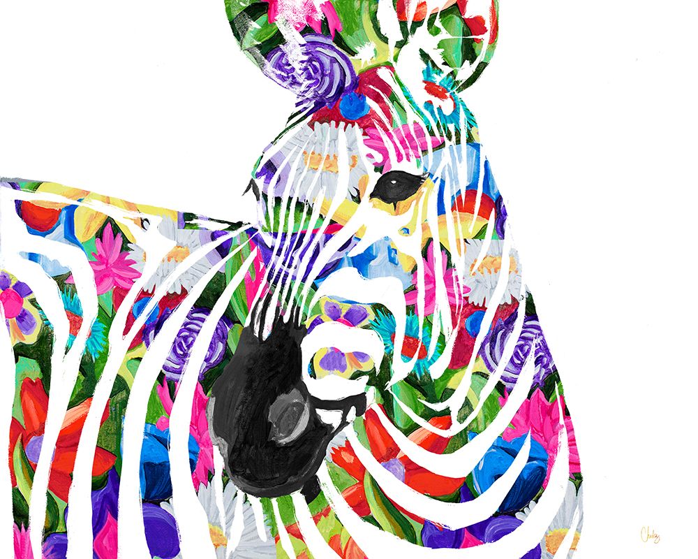 Wall Art Painting id:728384, Name: Vibrant Zebra, Artist: Goodrich, Chelsea