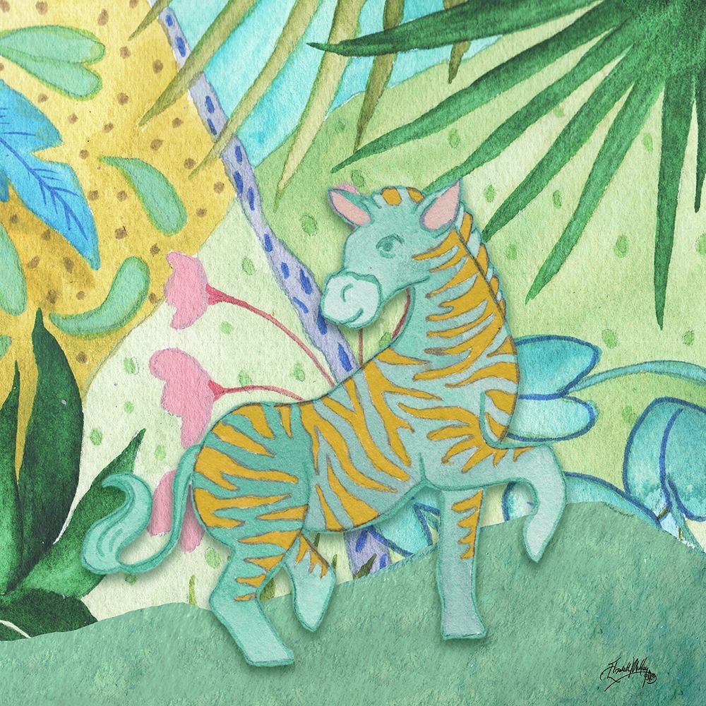 Wall Art Painting id:338062, Name: Playful Zebra, Artist: Medley, Elizabeth