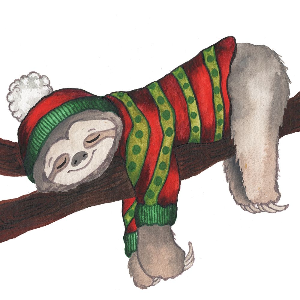 Wall Art Painting id:309786, Name: Christmas Sloth III, Artist: Medley, Elizabeth