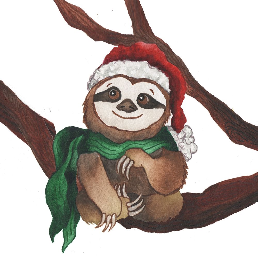 Wall Art Painting id:309785, Name: Christmas Sloth I, Artist: Medley, Elizabeth