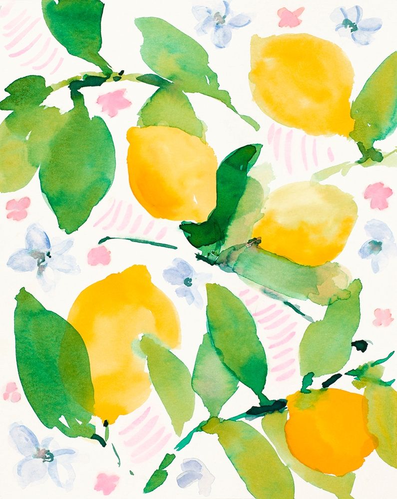Wall Art Painting id:382066, Name: Garden Lemons, Artist: Loreth, Lanie