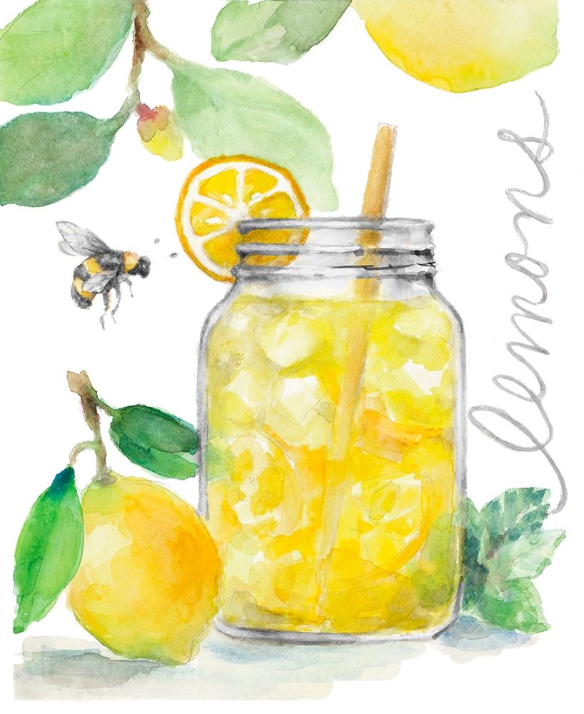 Wall Art Painting id:382105, Name: Bee-Friend The Lemons and Lemonade, Artist: Loreth, Lanie