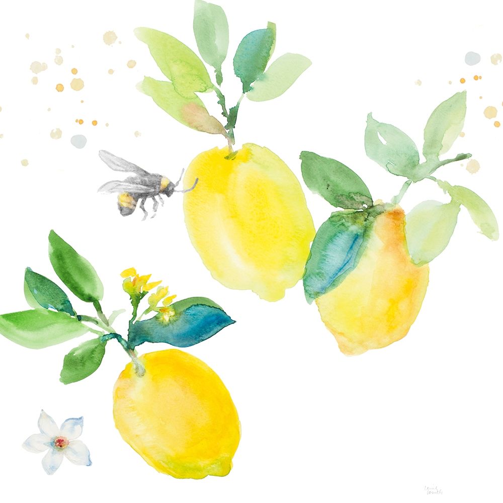Wall Art Painting id:382106, Name: Bee-Friend The Lemon II, Artist: Loreth, Lanie