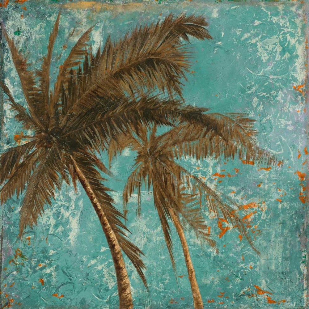 Wall Art Painting id:15122, Name: Palm on Turquoise II, Artist: Pinto, Patricia