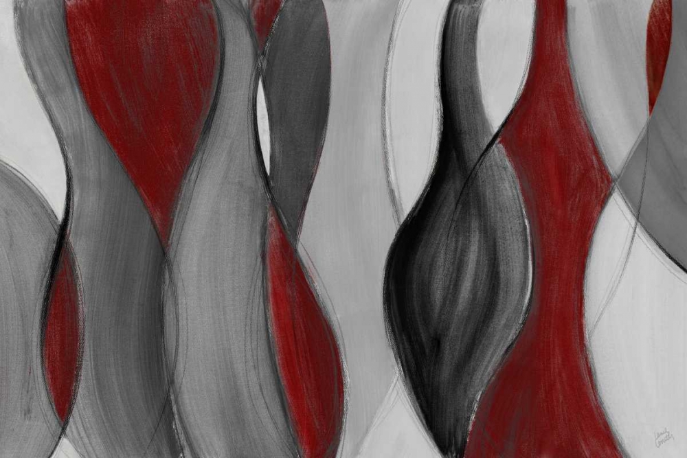 Wall Art Painting id:15241, Name: Coalescence - red gray black, Artist: Loreth, Lanie